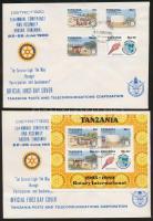 Rotary felülnyomott sor ívszéli ívközéprészes párokban + blokk + 2 FDC Rotary set margin sheet-cente...