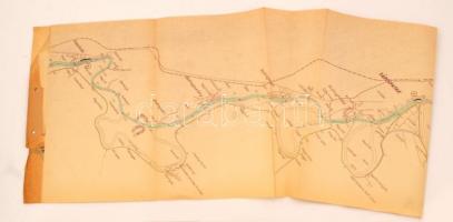 cca 1950 A Bodrog folyó és a Mezőcsáti járás vízrajza. Vízgazdálkodással, vízméréssel kapcsolatos do...