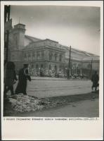 1956-os feliratozott fotók Budapestről, 3db, 24x18cm