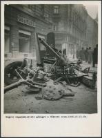 1956-os feliratozott fotók Budapestről, 3db, 24x18cm