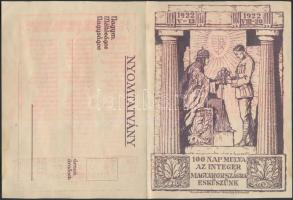 1922 Meghívó a M. Kir. Honvéd Ludovika Akadémia III. évfolyamának akadémikusai által rendezett "Száz napos" műsoros ünnepélyre
