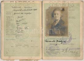 1929 A Magyar Királyság által izraelita vallású személy számára kiállított  fényképes útlevél / Hung...