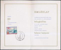 1968 A balatoni hajóposta emlékére kiállított emléklap, bélyeggel