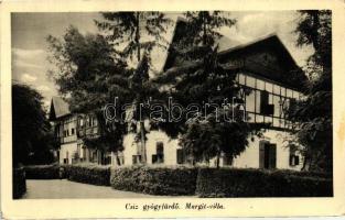 Csízfürdő, Ciz Kupele; 3 db, megíratlan fekete-fehér képeslap a fürdő épületeiről / 3 unused, black ...