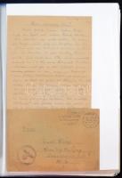 1942 Német katona személyes hangvételű  levelei, birodalmi bélyegzővel a borítékon, 7db