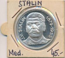 Szovjetunió 1955. "Sztálin" ezüstözött fém emlékére  (35mm) T:PP Soviet Union 1955. "Stalin" silver plated metal medal (35mm) C:PP