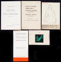 1958-1961 Érdekes művészeti kiállítások meghívói(Nikelszky Géza, Mattyasovszky Zsolnay László, stb.), 5 db