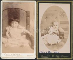 cca 1880-1900 Keményhátú kabinetfotók gyerekekről különböző magyar és külföldi műtermekből, 10db, 10...