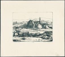 Váczi András(1967-): Tájkép. 2 db rézkarc, papír, jelzett, 8x12 és 10x13 cm