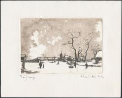 Váczi András(1967-): Tájkép. 2 db rézkarc, papír, jelzett, 8x12 és 10x13 cm