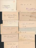 cca 1850-1900 Nemesi, főuri névjegyek, 12db, (Bethlen, Klebelsberg, Tholdy, Lázár, Kemény, stb.)