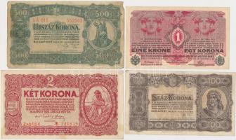 24db klf korona bankjegy jobb darabokkal, közte 1914. 50K "MAGYARORSZÁG" felülbélyegzéssel...