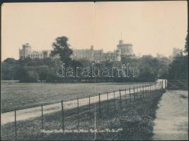 Windsor - 2 unused, town view, folding postcards about the Windsor Castle: view of the Castle from t...