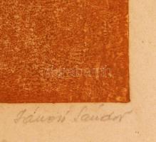 Jánosi Sándor (1927-): Szódásüveges csendélet. Színes szitanyomat, papír jelzett, üvegezett keretben...