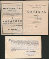 1943 Orvoskari naptár, pp.: 99, 12x8cm + dr. Wander apró nyomtatványa