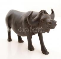 Faragott fa kos figura / carved ox figure  22x15 cm