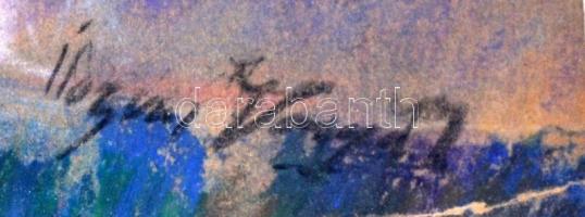 Ilosvai jelzéssel: Város. Vegyes technika, papír, üvegezett keretben, 40×39 cm