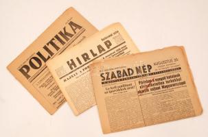 1946-48 Vegyes napilap tétel: Szabad Nép, Haladás, Hírlap, Politika, 4db