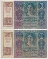 1914. 50K (2x), egyik román, másik piros "Magyarország" felülbélyegzéssel T:III