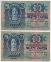 1913. 20K (2x) szerb felülbélyegzéssel T:III