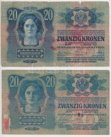 1913. 20K (2x) szerb felülbélyegzéssel T:III