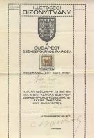 1917 Budapesti illetőségi bizonyítvány
