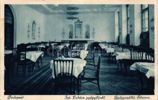 Budapest II. Szent Lukács gyógyfürdő, a Gyógyszálló étterme, belső
