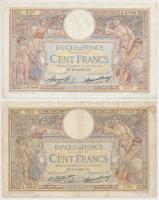 Franciaország 1932-1937. 100Fr (4x) T:III
France 1932-1937. 100Fr (4x) C:F