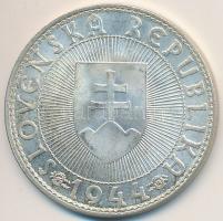 Szlovákia 1944. 10K Ag "Templomon kereszt" T:2 
Slovakia 1944. 10 Korun Ag "Cross at...