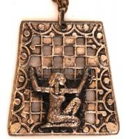 Egyiptomi nyaklánc medállal, h:39 cm, 5×5 cm