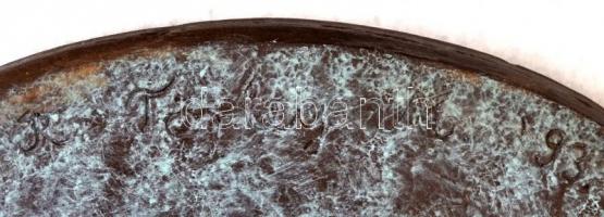 R. Törley Mária (1950-) :Zenetudományi Intézet.  Bronz plakett, jelzett, falra akasztható márvány la...