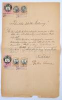 cca 1896 2 db okmánybélyeges irat vegyes okmánybélyegekkel