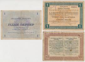 Montenegró 1914. 1P + Montenegro / Császári és Királyi Katonai Közigazgatás 1917. 1p + 10P T:III,III...