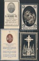 cca 1880-1940 Vegyes gyászjelentések, 10db, különböző méretben és minőségben, cca 11x7cm