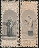 cca 1900 Csipke szentkép szép állapotban, 2db,  10x4cm