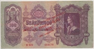 1930. 100P piros "Magyar Éremgyűjtők Egyesülete XX. Vándorgyűlése Pápa 1990. augusztus 11-12." felülbélyegzéssel T:III