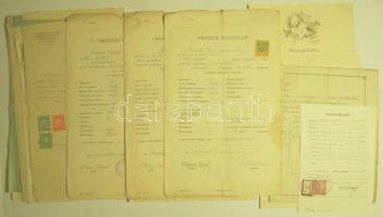 1874-1945 20 db klf bizonyítvány