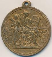 1896. "I. Ferencz József / Millenniumi emlék" fém emlékérem füllel (29,5mm) T:2- ph