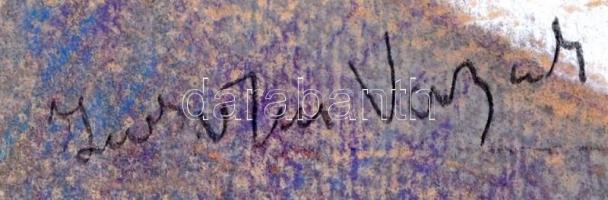 Ilosvai jelzéssel: Utca részlet. Vegyes technika, papír, üvegezett keretben, 46×42 cm