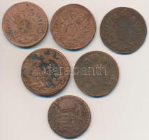 Vegyes: 1763. Rézdénár "Mária Terézia" zárt korona + 1800A+B+C 1kr Cu (4x) + Csehország / ...