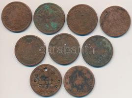 Vegyes: 1858-1888. 1kr Cu (9x) osztrák és magyar verdejelűek T:vegyes