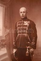 1930 Kőszeg, Magyar királyi tiszti huszár fotója, sarkán kis hiánnyal, 30x22 cm