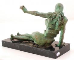 Salvador Dali után Ruchos: Anthropomorphic Cabinet. Nagy szériás bronz szobor márvány talapzaton, je...