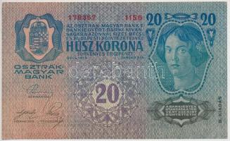 1913. 20K II. kiadás piros "DEUTSCHÖSTERREICH" felülbélyegzéssel T:I-