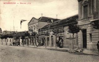 Komárom, Komárno; Baross utca, Krausz Samu és Kohlmann Emil üzletei / street, shops (EK)