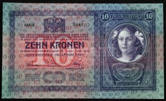 1904. 10K T:I- apró sarokkopások, jobb felső saroknál enyhe hajlás
Hungary 1904. 10 Korona C:AU tin...