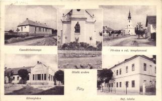Páty, Mozaiklap, csendőrlaktanya, hősök szobra