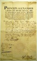 1824 Benyovszky János aláírása Alexander hercegprímás fejléces levélpapírján