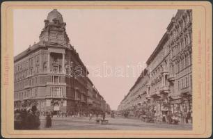 1891 Budapest, Andrássy ut. Keményhátú fotó, Karlmann és Franke, Bécs, 11x17cm