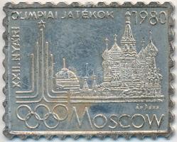 1980. "XXII. Nyári Olimpiai Játékok Moszkva 1980" Ag bélyegérem (3,37g/0.835/27x22mm) T:2 (PP) kis oxidáció